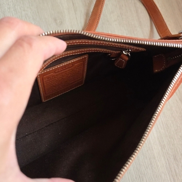 COACH Brown Leather 7587 Hampton Demi Shoulder Bag Purse - Picture 13 of 16